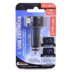 Zástrčka MULTI - USB, voltmetr, teploměr