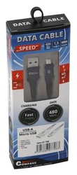 Datový a nabíjecí kabel SPEED USB-A / micro USB 480 Mb/s 1,5m