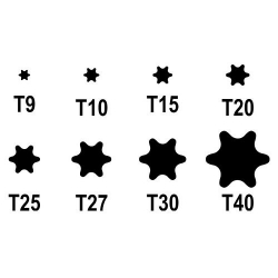 Sada TORX 8ks T9-T40