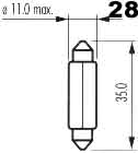 Žárovka 12V 5W SV8,5 11x35mm NARVA