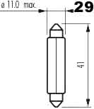 Žárovka 12V 5W SV8,5 11x41mm NARVA