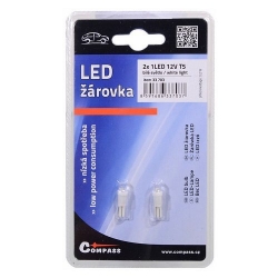 Žárovka 1LED 12V T5 bílá 2ks