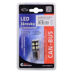 Žárovka 19 SMD LED 12V Ba15S s rezistorem CAN-BUS ready bílá