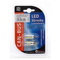 Žárovka 10 SMD LED 3chips 12V T10 CAN-BUS ready bílá 2ks