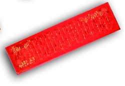 Odrazka hranatá - červená 20 x 70mm