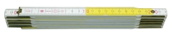 Metr skládací 2 m dřevěný bílo -  žlutý