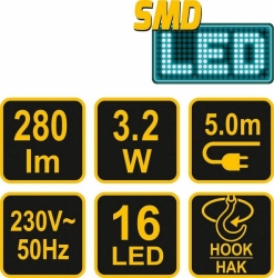 Lampa montážní 13 LED 3,2W/230V