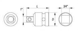 Nástavec adaptér 3/4