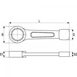 Klíč maticový očkový rázový 41 mm