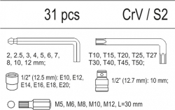Vložka do zásuvky - imbus 2-12mm, torx T10-T50, 1/2