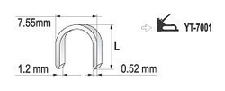 Spona do sešívačky 10 x 7,55 mm U profil 1000 ks
